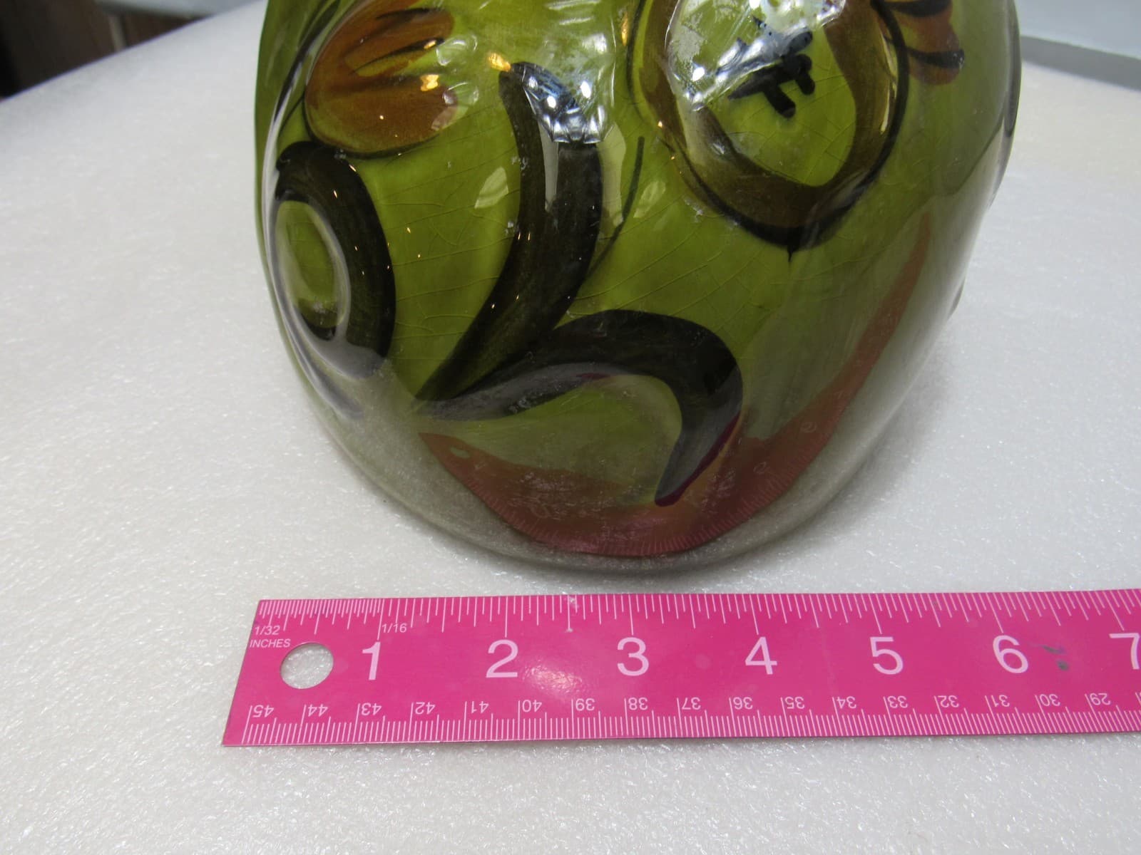 Mid Century 1960s Cookie Jar LOS ANGELES POTTERY MCM Avocado Green Cat U28JJ - Thumbnail 9