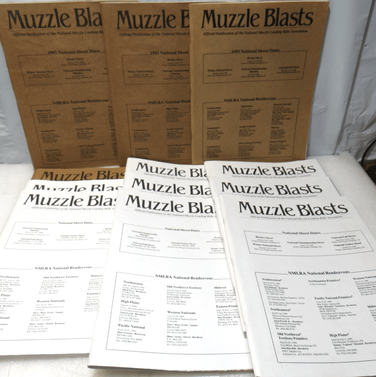 Muzzle Blasts Magazine 1993 Complete 12 issues Lot Black Powder Rifles (H55J)