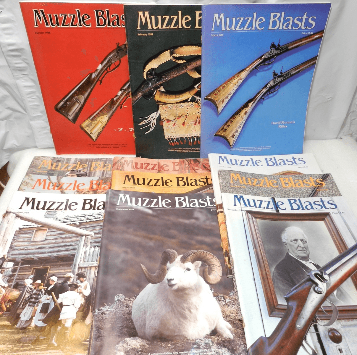 Muzzle Blasts Magazine 1988 Complete 12 issues Lot Black Powder Rifles (H59J)