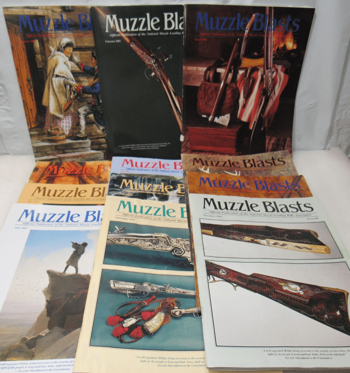 Muzzle Blasts Magazine 2002 Complete 12 issues Lot Black Powder Rifles (H67J)