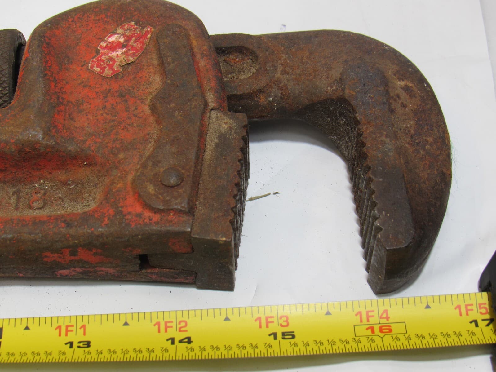 Reed Mfg 18” Heavy Duty Pipe Wrench RW18 Vintage Made In USA (K81M) - Thumbnail 7