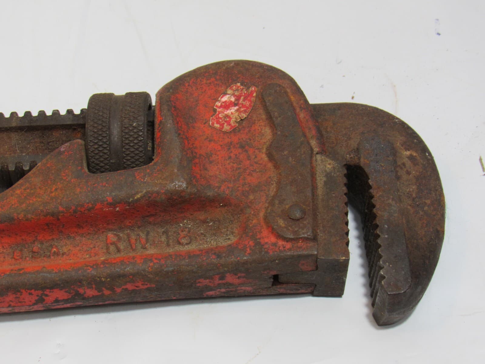 Reed Mfg 18” Heavy Duty Pipe Wrench RW18 Vintage Made In USA (K81M) - Thumbnail 9
