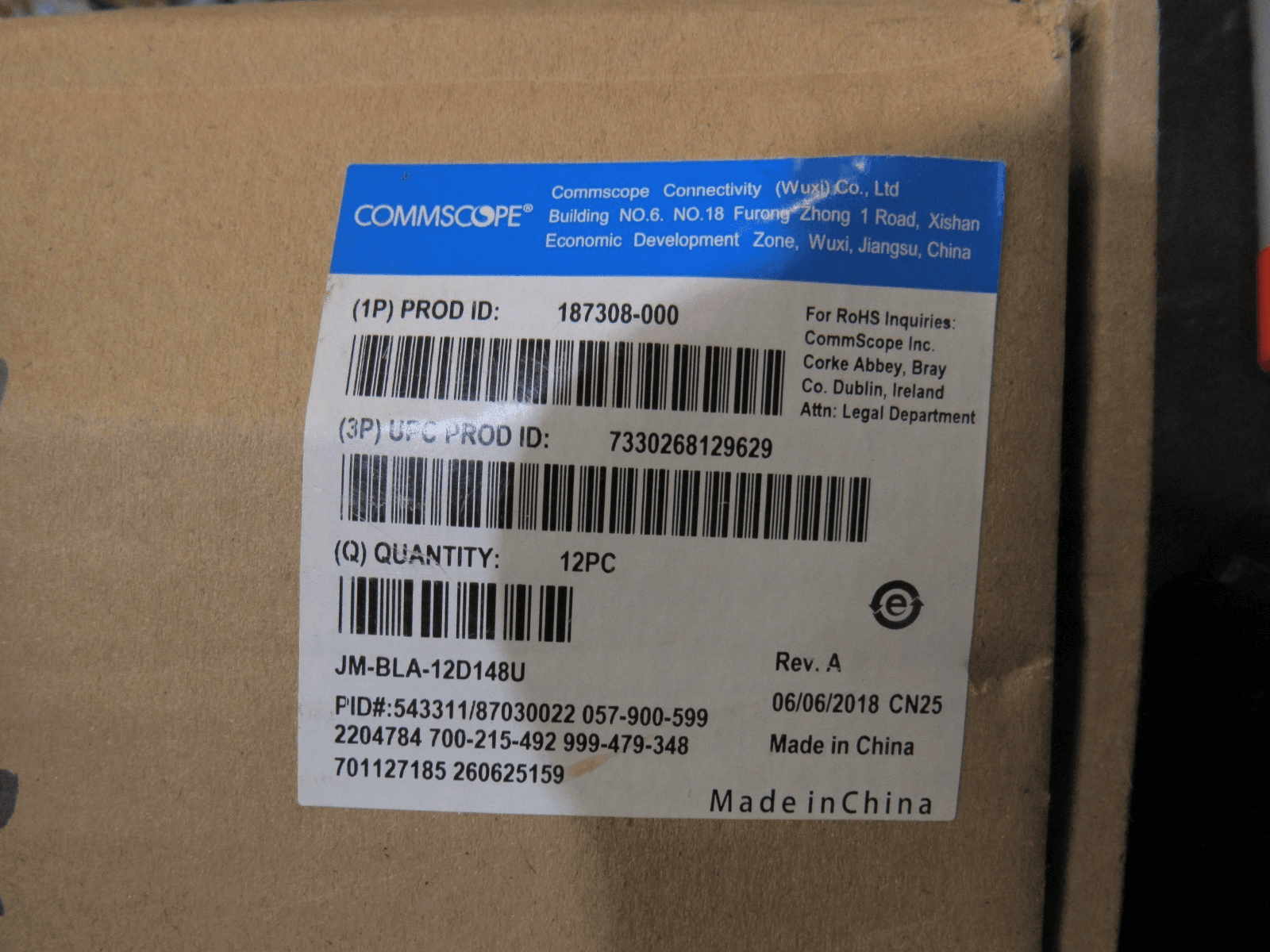 21 Commscope JackMoon 187308-000 JM-BLA-12D148U Plug Conduit Solid Round (B89M) - Thumbnail 10