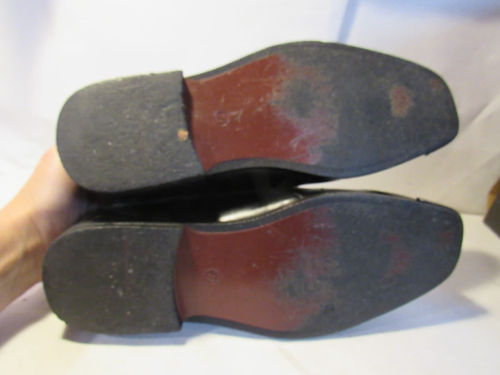 Expressions By RC 4925 Shadow Stripe Leather Metal Tipped Derby Shoes Sz 7.5 J47 - Thumbnail 7