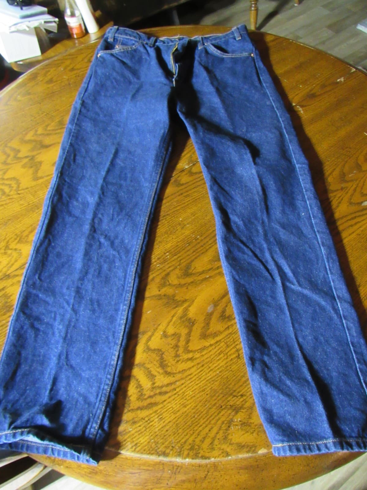 Vintage 90s Levis 505 Jeans Mens 34x30 Orange Tab Blue Denim Dark Wash (V88JJ) - Thumbnail 4