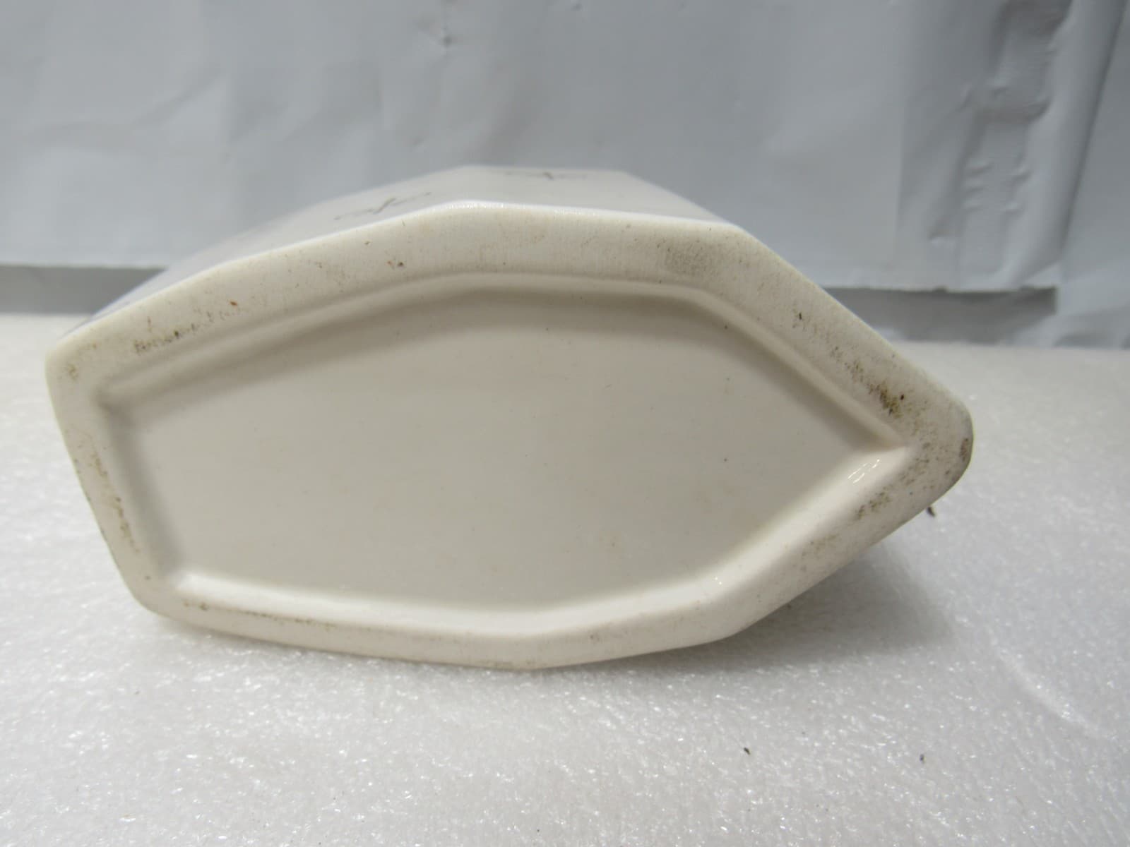 VTG Ceramic Utensil Caddy Fleur-de-Lis White with Gold Trim Mid-Century U34J - Thumbnail 5