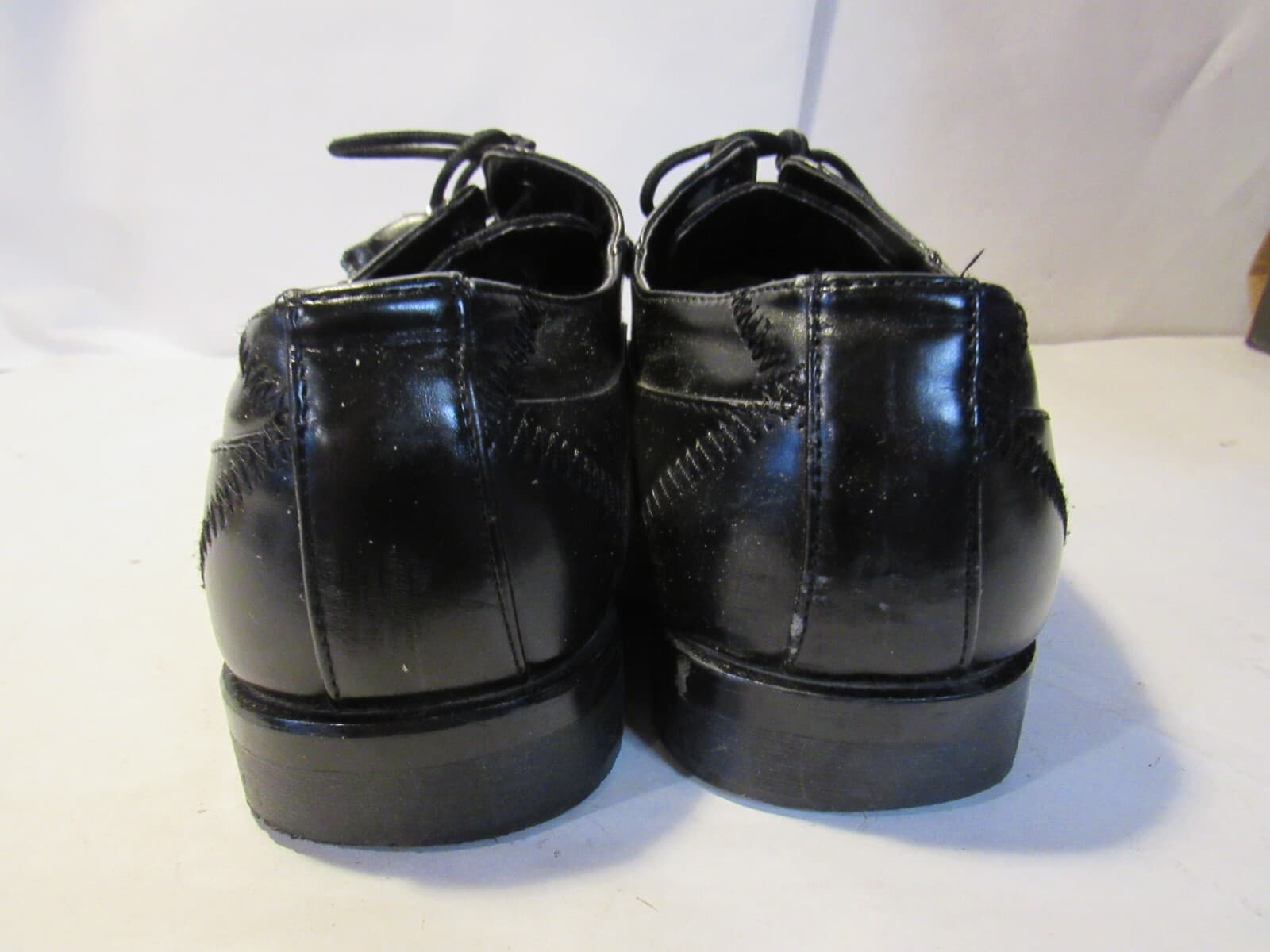 Expressions By RC 4925 Shadow Stripe Leather Metal Tipped Derby Shoes Sz 7.5 J47 - Thumbnail 5