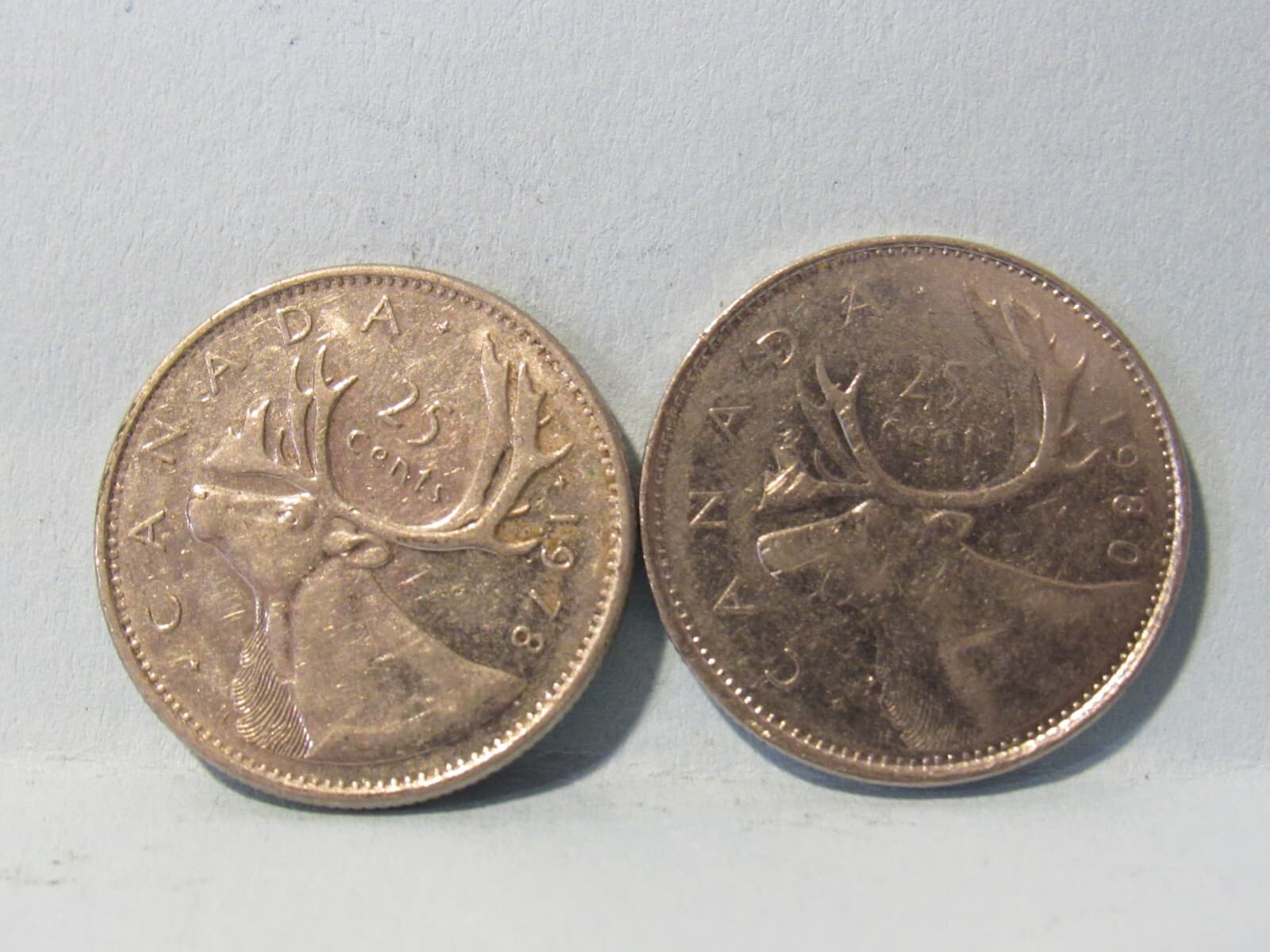 7 - 1968 69 74 78 80 Elizabeth II Dei Gratia Regina 25 Cent Canada Coins Z77M - Thumbnail 5