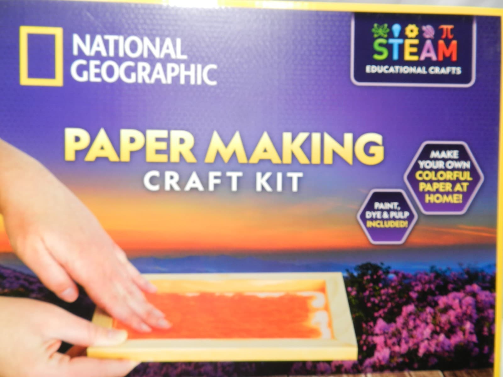 National Geographic Kids Paper Making Kit 10 Sheets Paints Art (H91K) - Thumbnail 3