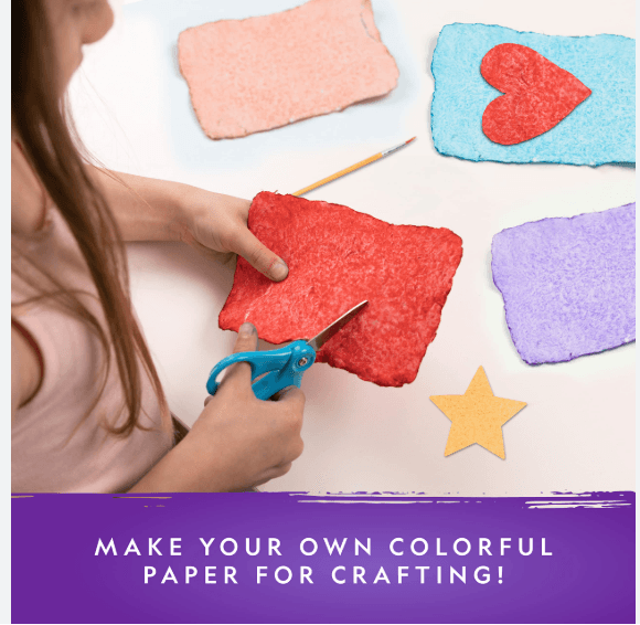 National Geographic Kids Paper Making Kit 10 Sheets Paints Art (H91K) - Thumbnail 6