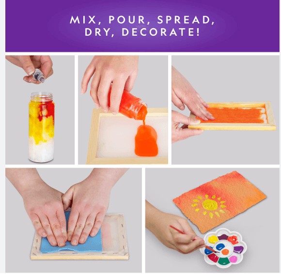 National Geographic Kids Paper Making Kit 10 Sheets Paints Art (H91K) - Thumbnail 7