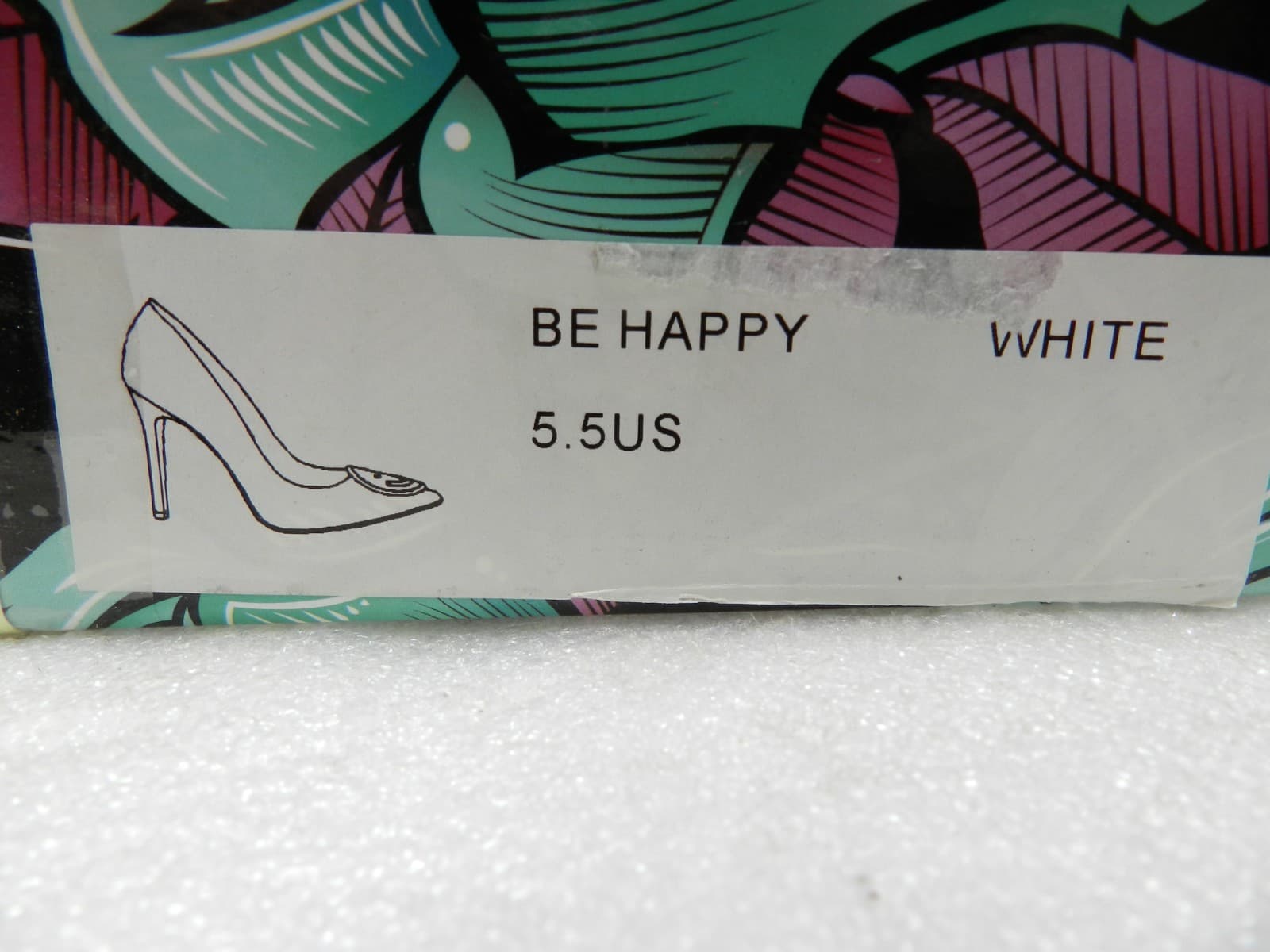 Taylor Says Be Happy White Leather Heels Stiletto Size 5.5 New (H94M) - Thumbnail 10