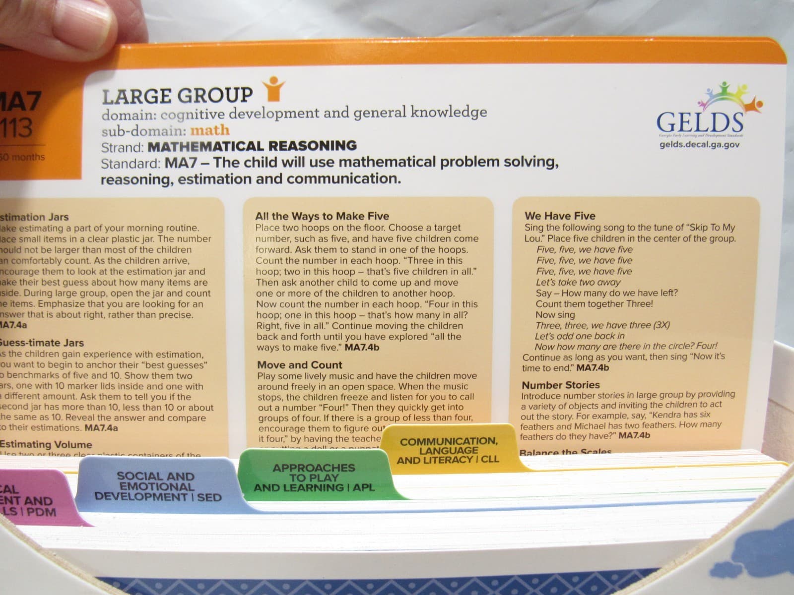 GELDS Teacher Toolbox Activity Cards Pack 48-60 Mths GA Early Learning F78J - Thumbnail 6