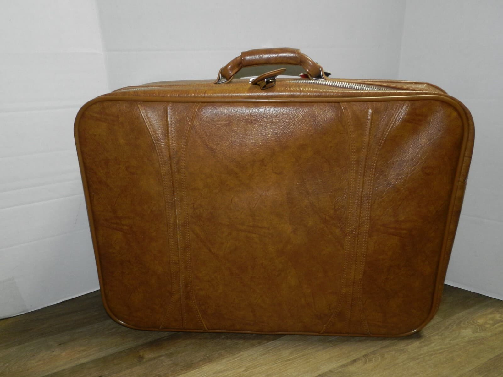 VTG 2 American Tourister Escort Soft Shell Suitcase Luggage Brown 24" 22" V28J - Thumbnail 2
