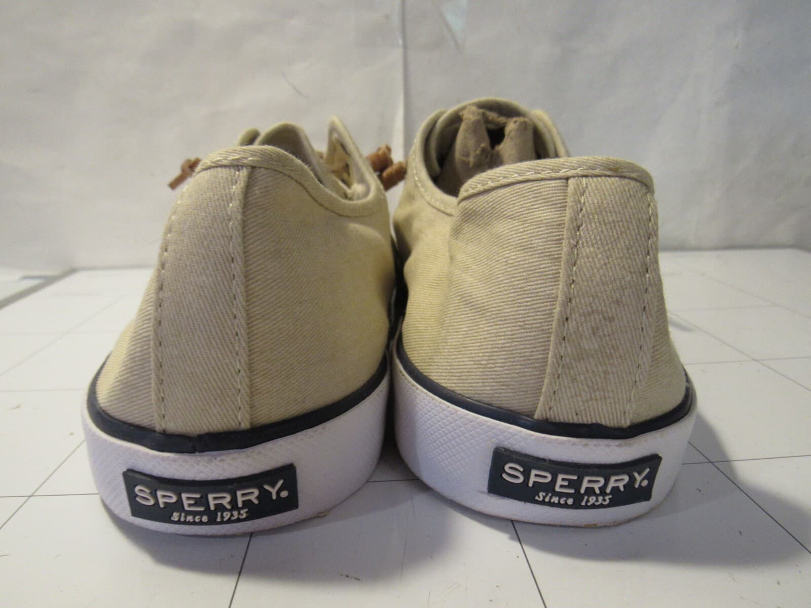Sperry Top Sider Womens Pier View Sneakers Beige Canvas STS81816 Sz 11 E80 - Thumbnail 3