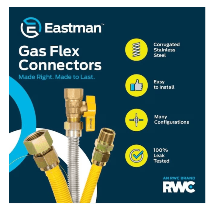 EASTMAN 48-in 3/4-in Mip Inlet x 3/4-in Mip Outlet Stainless Steel Gas Appliance - Thumbnail 10