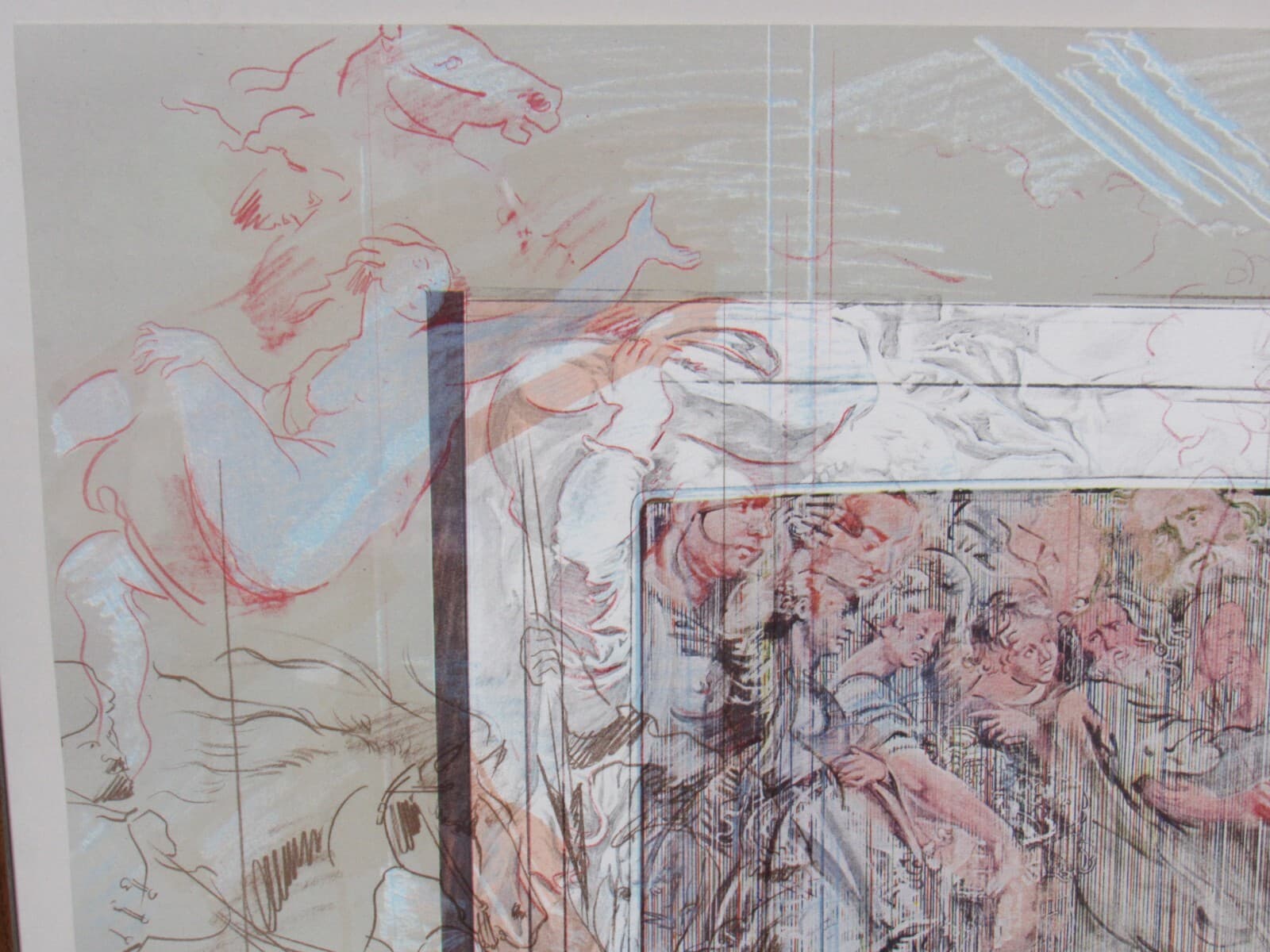 Rainer Gross Television Baroque II, 1979 Lithograph Signed Framed (K) - Thumbnail 4