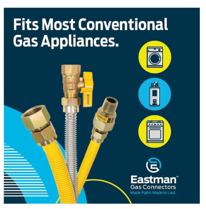 EASTMAN 48-in 3/4-in Mip Inlet x 3/4-in Mip Outlet Stainless Steel Gas Appliance - Thumbnail 8