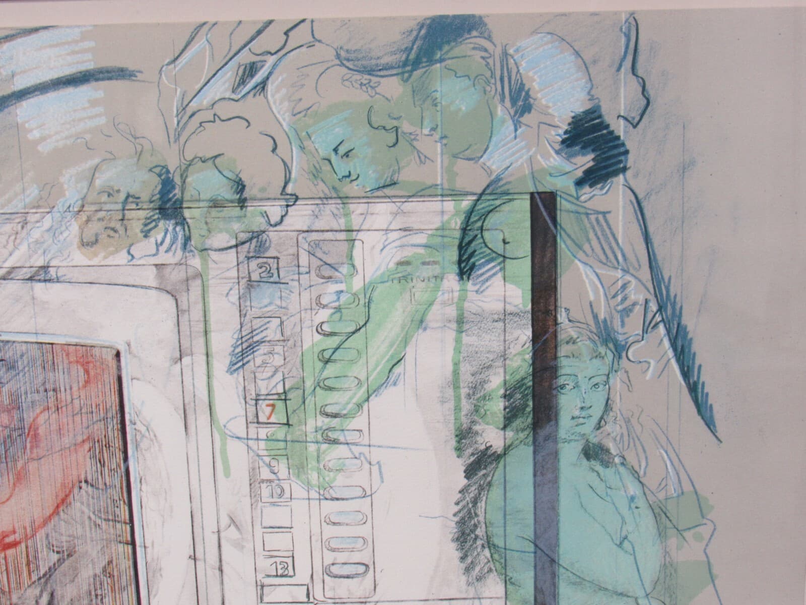 Rainer Gross Television Baroque II, 1979 Lithograph Signed Framed (K) - Thumbnail 8