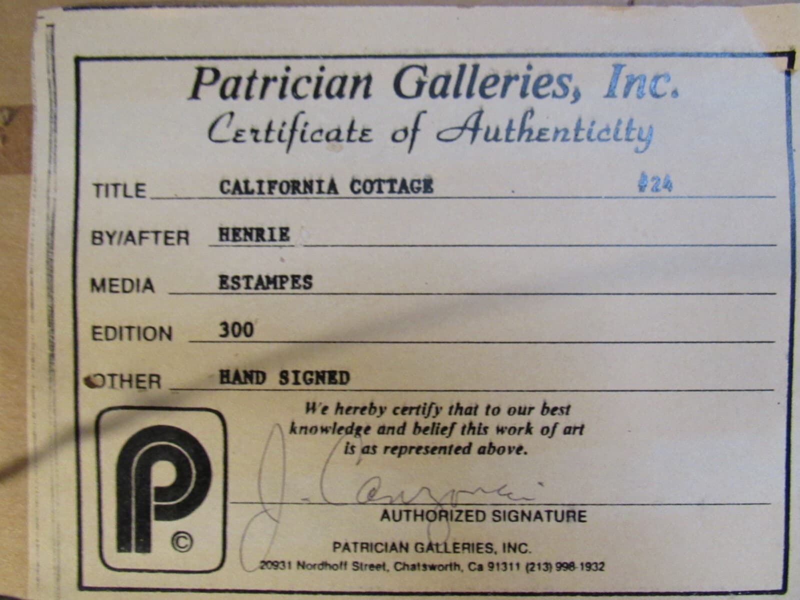 Paul Blaine Henrie "SEASCAPE COTTAGE" Hand Signed Print Art COA 255/300 (J) - Thumbnail 12