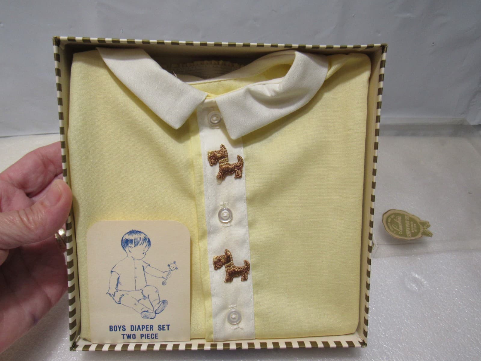Vintage Lanokins Sleep N Play Set Boys Diaper Set Sz Med Yellow (U46JJ) - Thumbnail 3