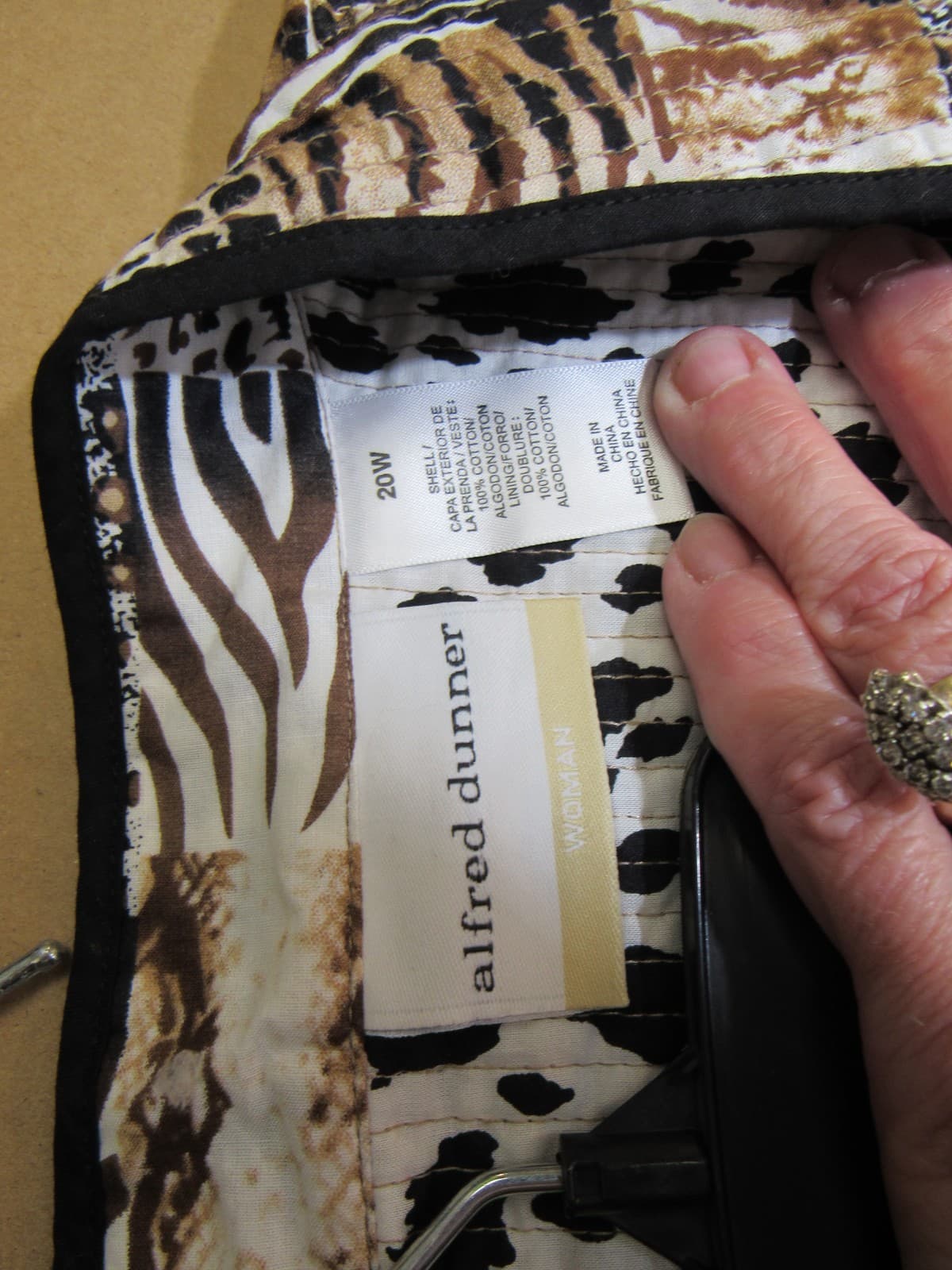 NWT ALFRED DUNNER Womens Cotton Reversible Jacket Animal Print Size 20W U47J - Thumbnail 8