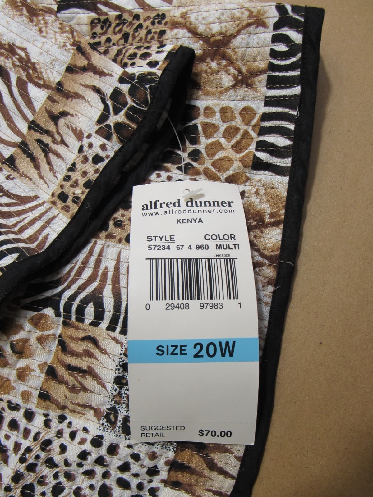 NWT ALFRED DUNNER Womens Cotton Reversible Jacket Animal Print Size 20W U47J - Thumbnail 4