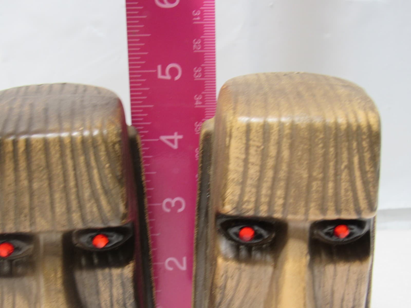 2 Vintage EFCCO Tiki Moai Easter Island Head Ceramic Salt & Pepper Shakers U44JJ - Thumbnail 6