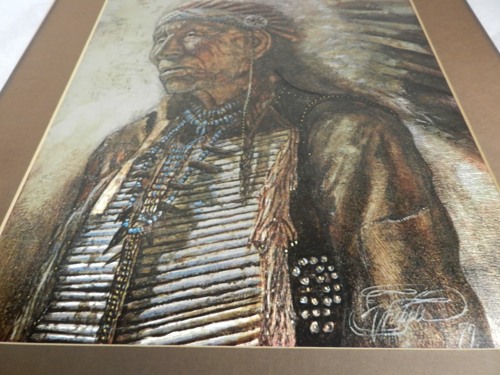 1979 Signed Michael Whipple "The Old Indian" Metal Etching 16" x 12 (K) - Thumbnail 9