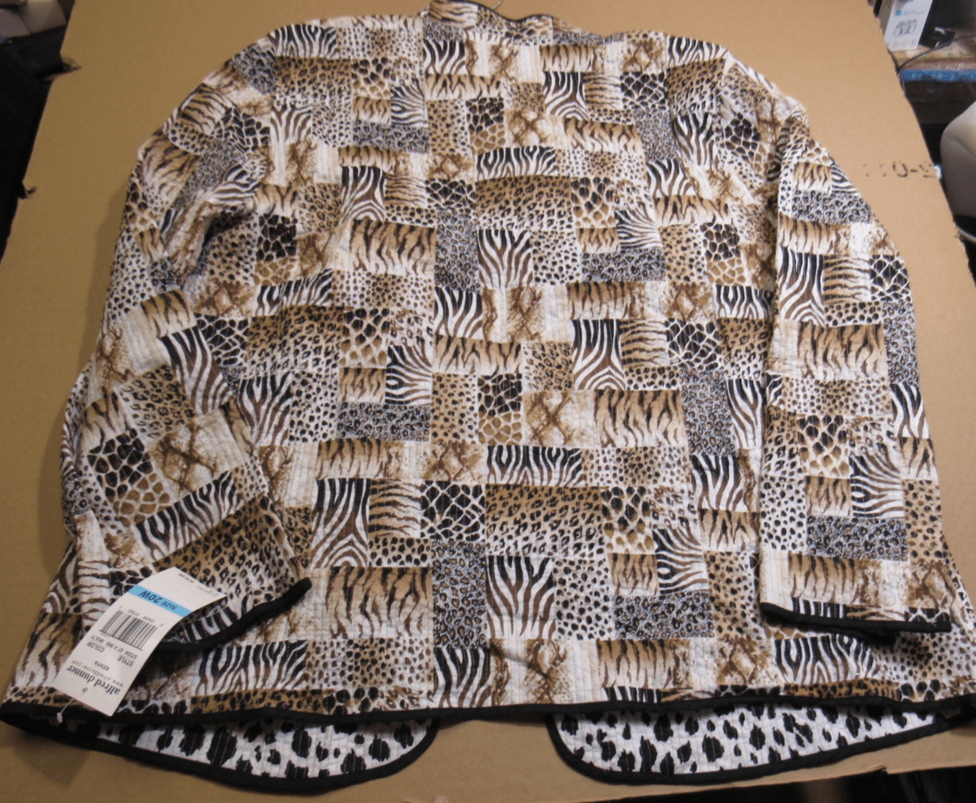 NWT ALFRED DUNNER Womens Cotton Reversible Jacket Animal Print Size 20W U47J - Thumbnail 6