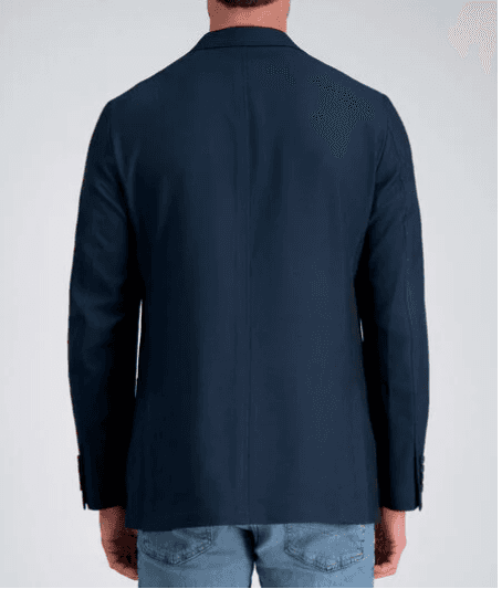 Haggar Mens Smart Wash Birdseye Sport Coat Jacket Blazer Dark Navy (Q92K) - Thumbnail 2