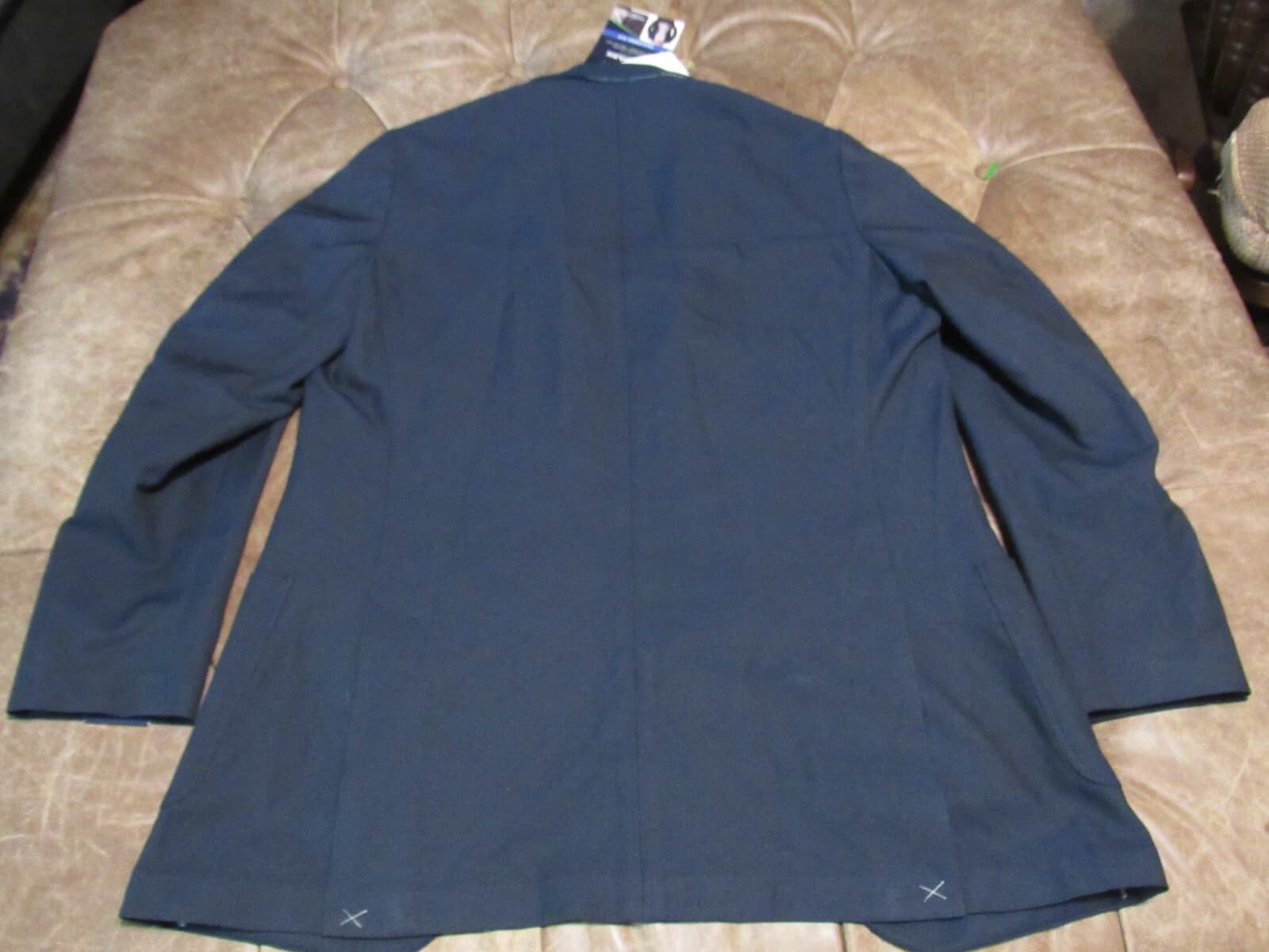 Haggar Mens Smart Wash Birdseye Sport Coat Jacket Blazer Dark Navy (Q92K) - Thumbnail 10