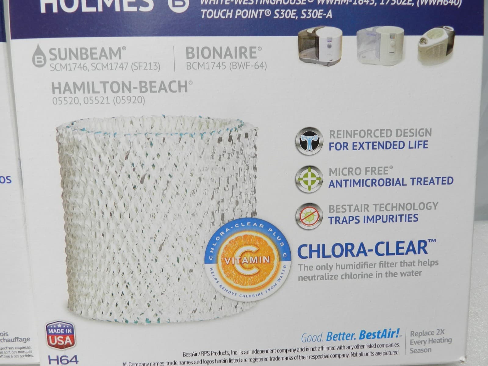 2 Pack New BestAir Replacement Expandable Wick Humidifier Filter H64 (I11K) - Thumbnail 3
