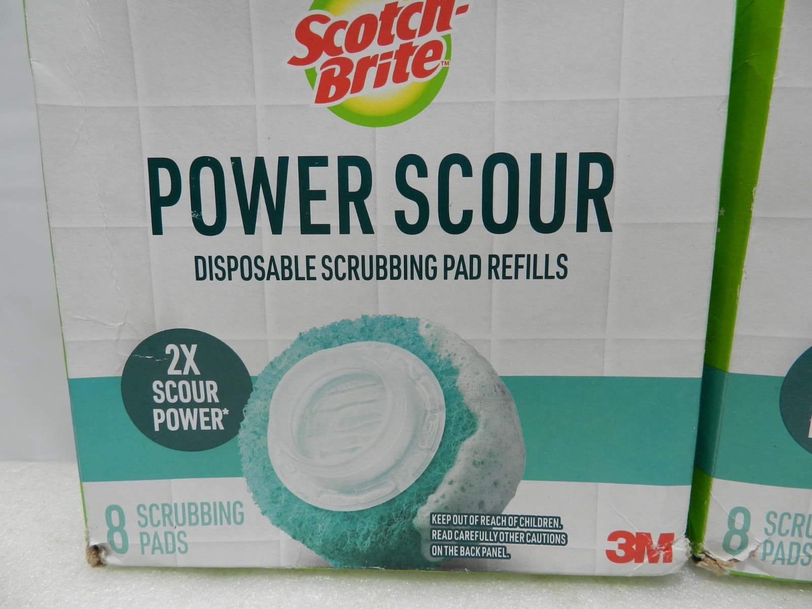 2 - 3M Scotch Brite Power Scour Disposable Scrubbing Pad Refills 8 Packs (L80K) - Thumbnail 2