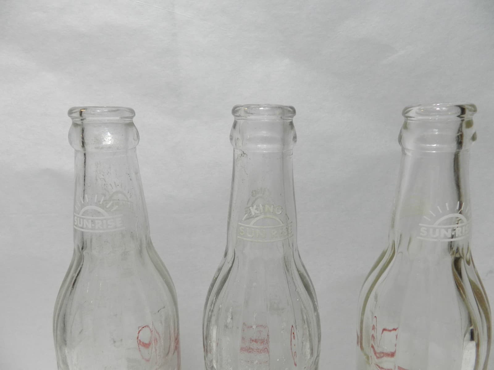3Vintage Sunrise Sparkling Beverages Soda Pop Bottle Clear Glass 10 oz (D97S) - Thumbnail 5