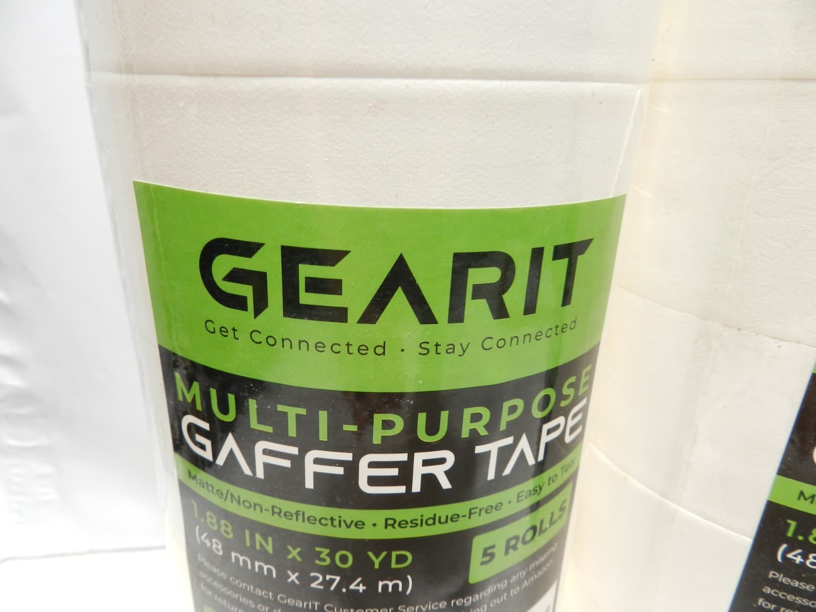 3 GearIT Gaffer Tape (5-Packs 1.88in, 30yd Ea) White Gaffers Tape Waterproof A3J - Thumbnail 4