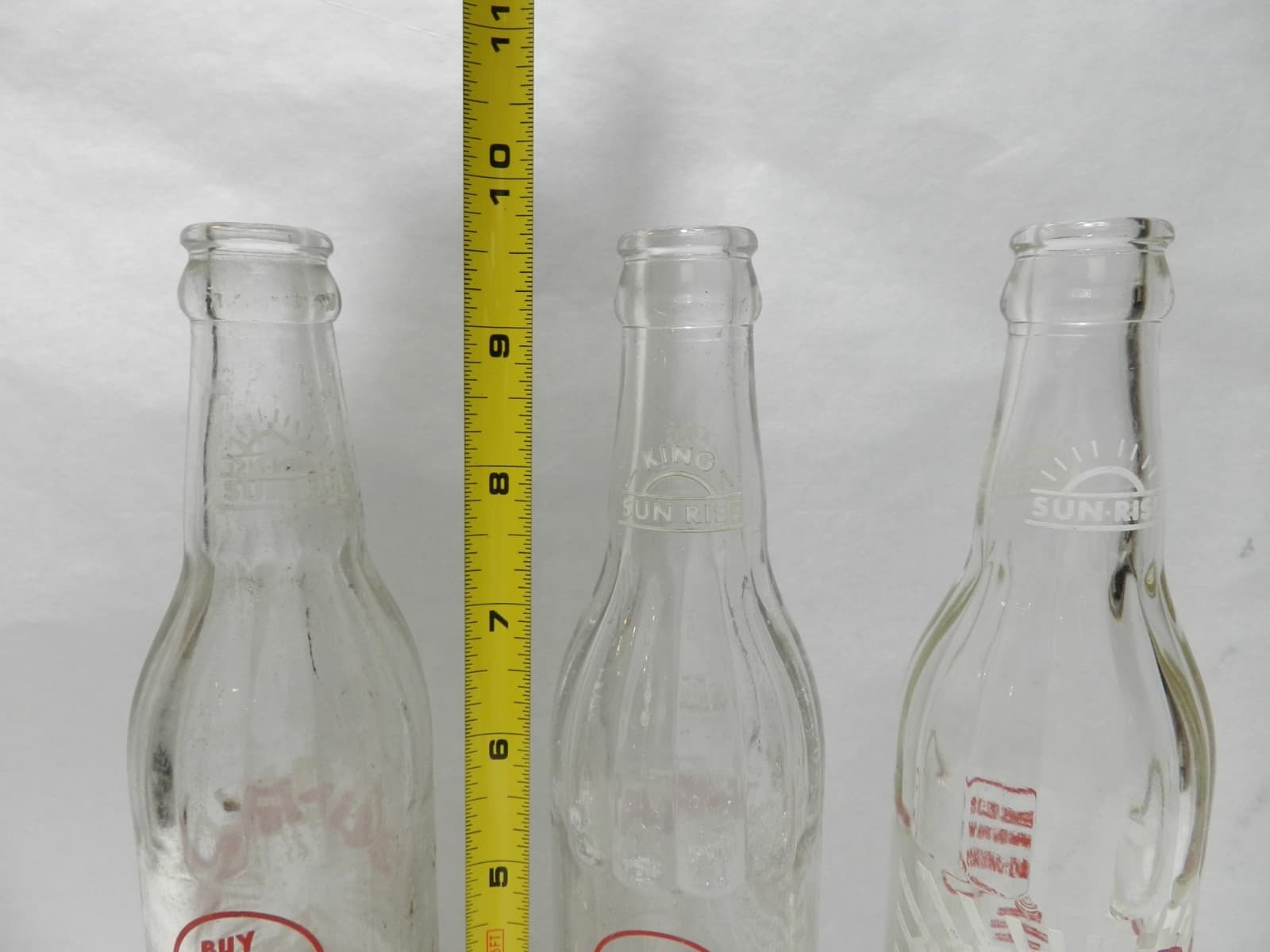 3Vintage Sunrise Sparkling Beverages Soda Pop Bottle Clear Glass 10 oz (D97S) - Thumbnail 8