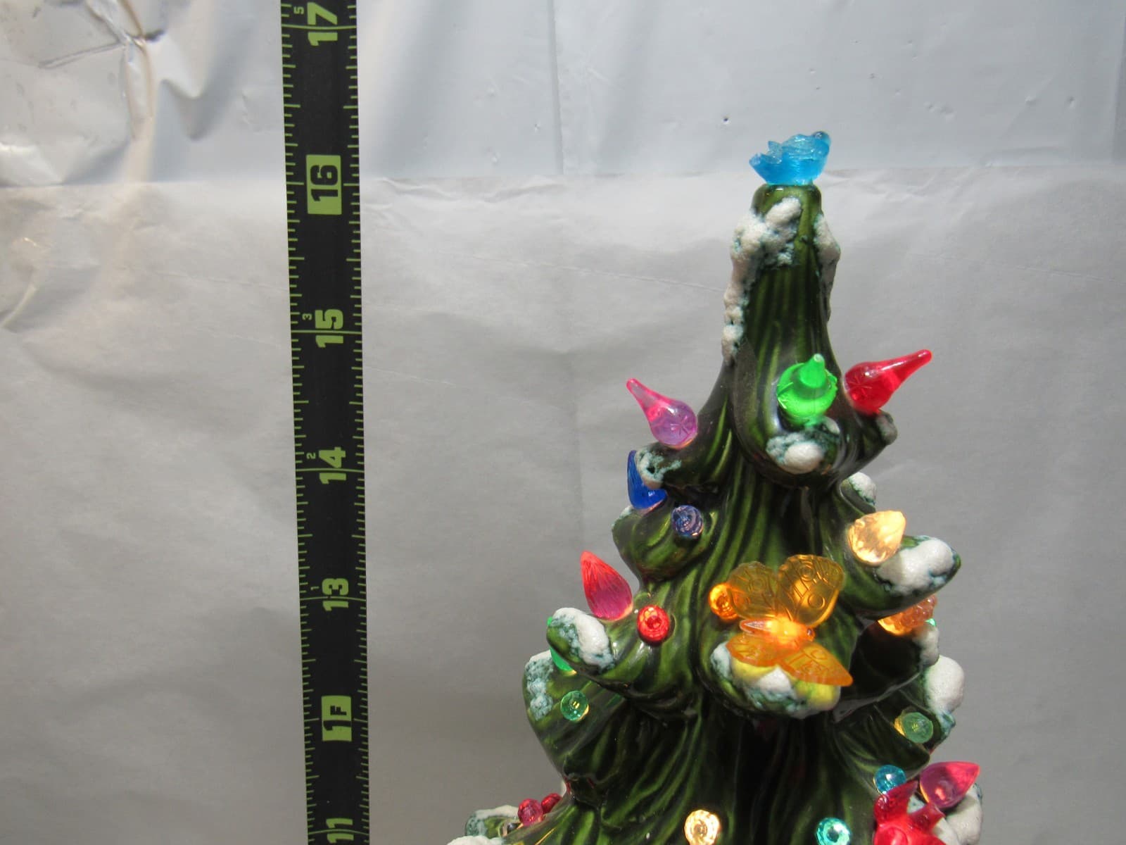 Vintage Atlantic Mold Ceramic Christmas Tree 16 Inch Snow Tipped Branches (D99K) - Thumbnail 9