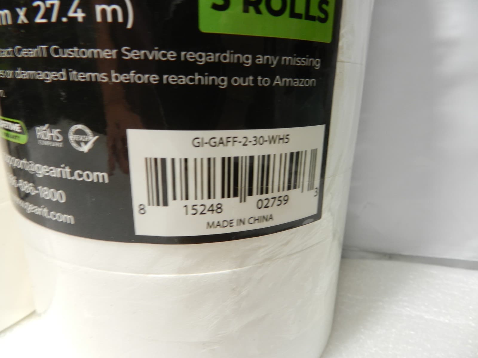 3 GearIT Gaffer Tape (5-Packs 1.88in, 30yd Ea) White Gaffers Tape Waterproof A3J - Thumbnail 2