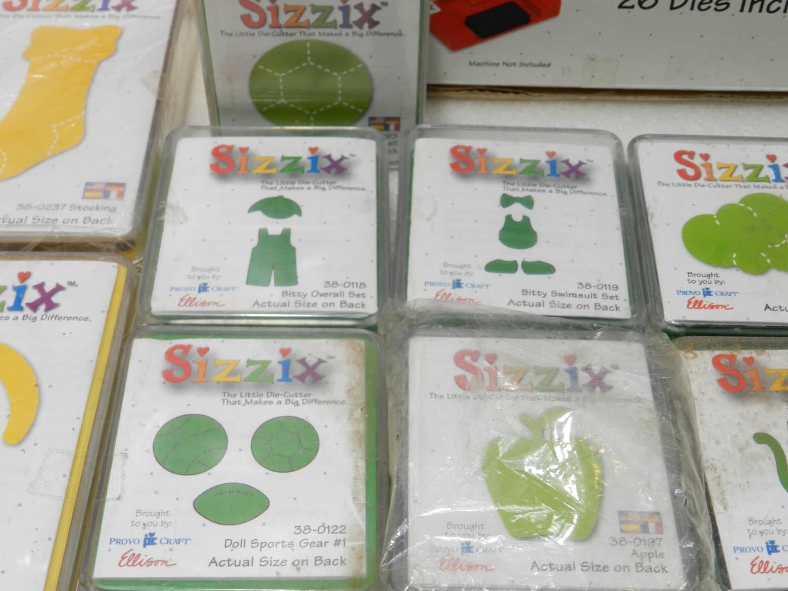 60 Sizzix Dies Lollipop Uppercase Alphabet Sports Holiday Kids Pets (A2J) - Thumbnail 9