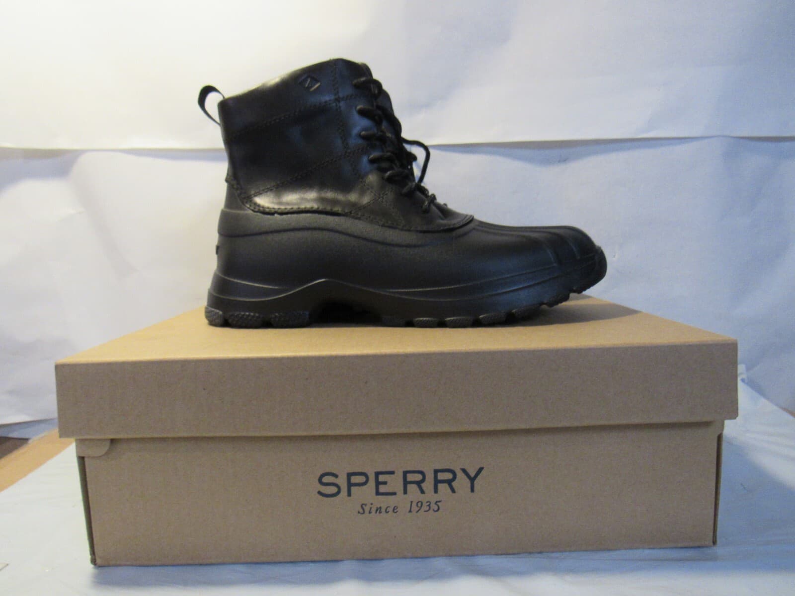 Sperry Mens Duck Float Lace Up Rain Snow Boot Black Size 8M W6K - Thumbnail 2