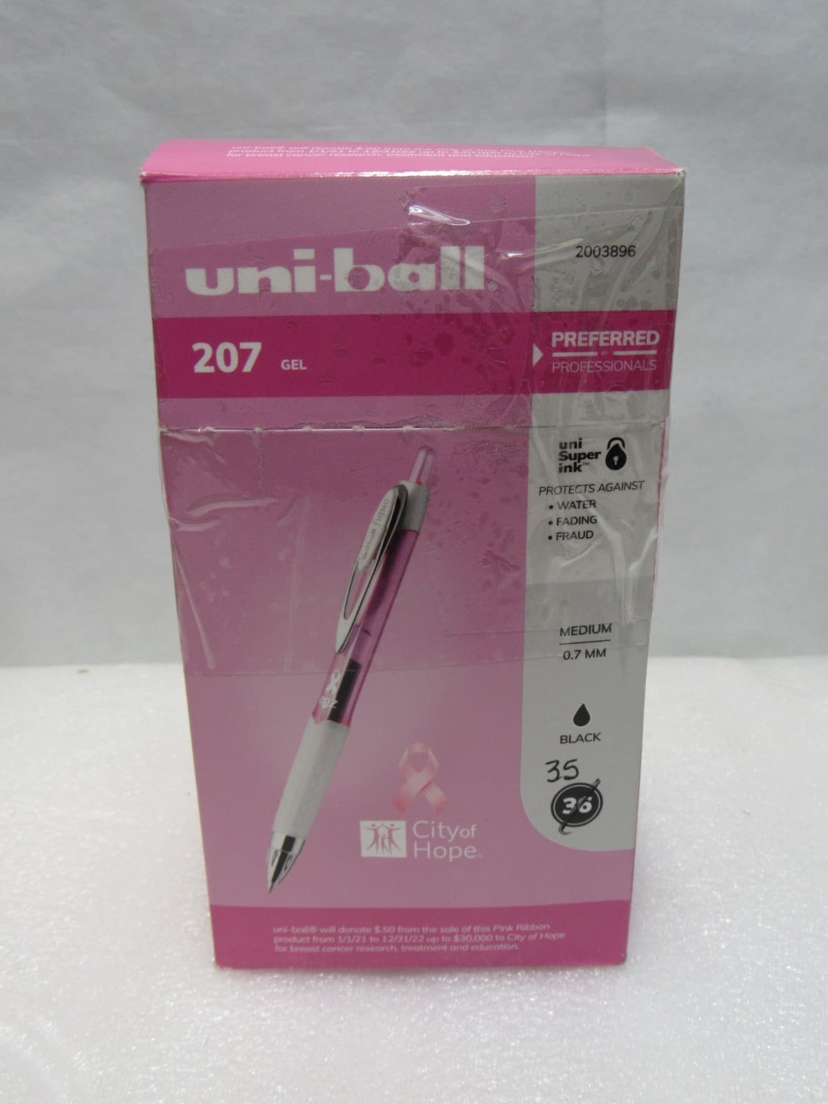 Uni-Ball 207 Gel Pens City of Hope Pink Medium 0.7mm Pens Black Ink 35ct. E4K - Thumbnail 8