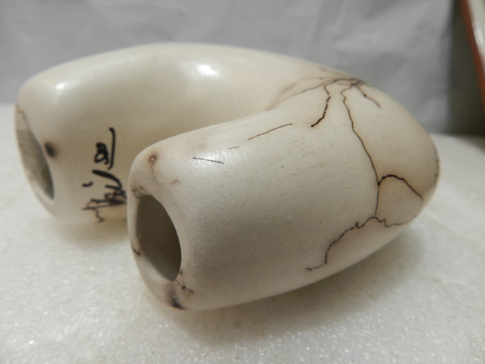 Native American Pottery Horse Hair Bear Sculpture by Vail (Signed) (I15JK) - Thumbnail 5
