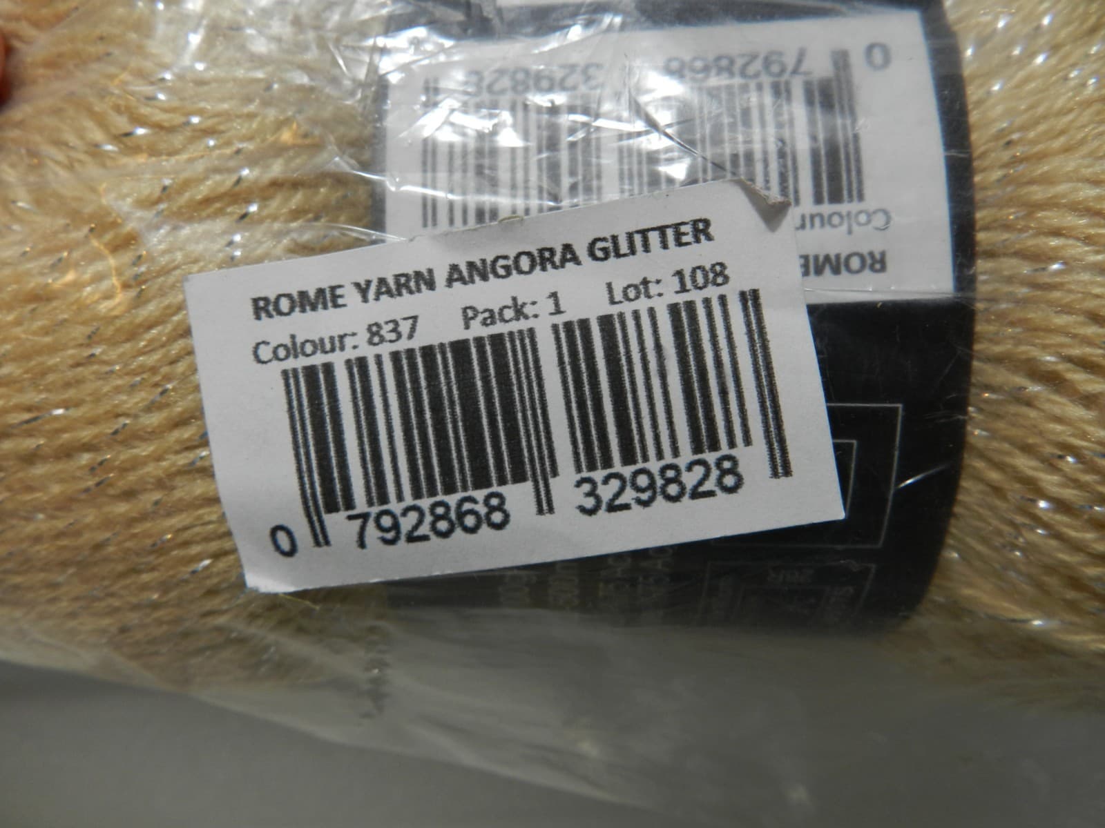Angora Glitter 100g 75% Acrylic 20% Wool 5% Metallic Poly Yarn 837 Beige (L85K) - Thumbnail 6