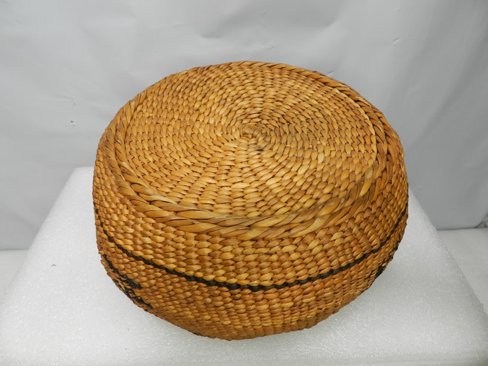 Antique Native American Woven Basket HUPA Northern CA Tribal 7 " to 8" L90S - Thumbnail 5