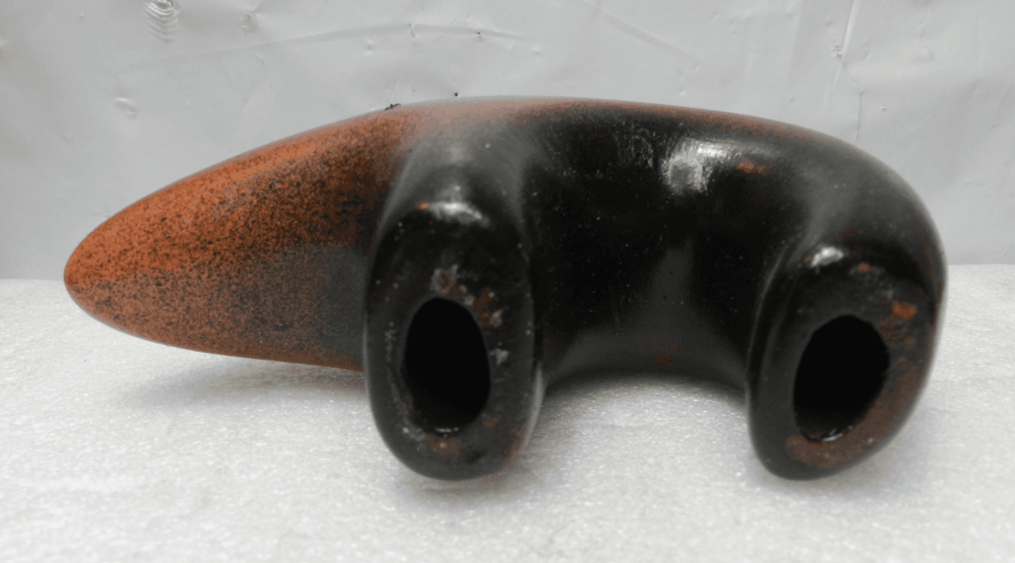 Native American Pottery Horse Hair Bear Sculpture by Vail (I16JK) - Thumbnail 4