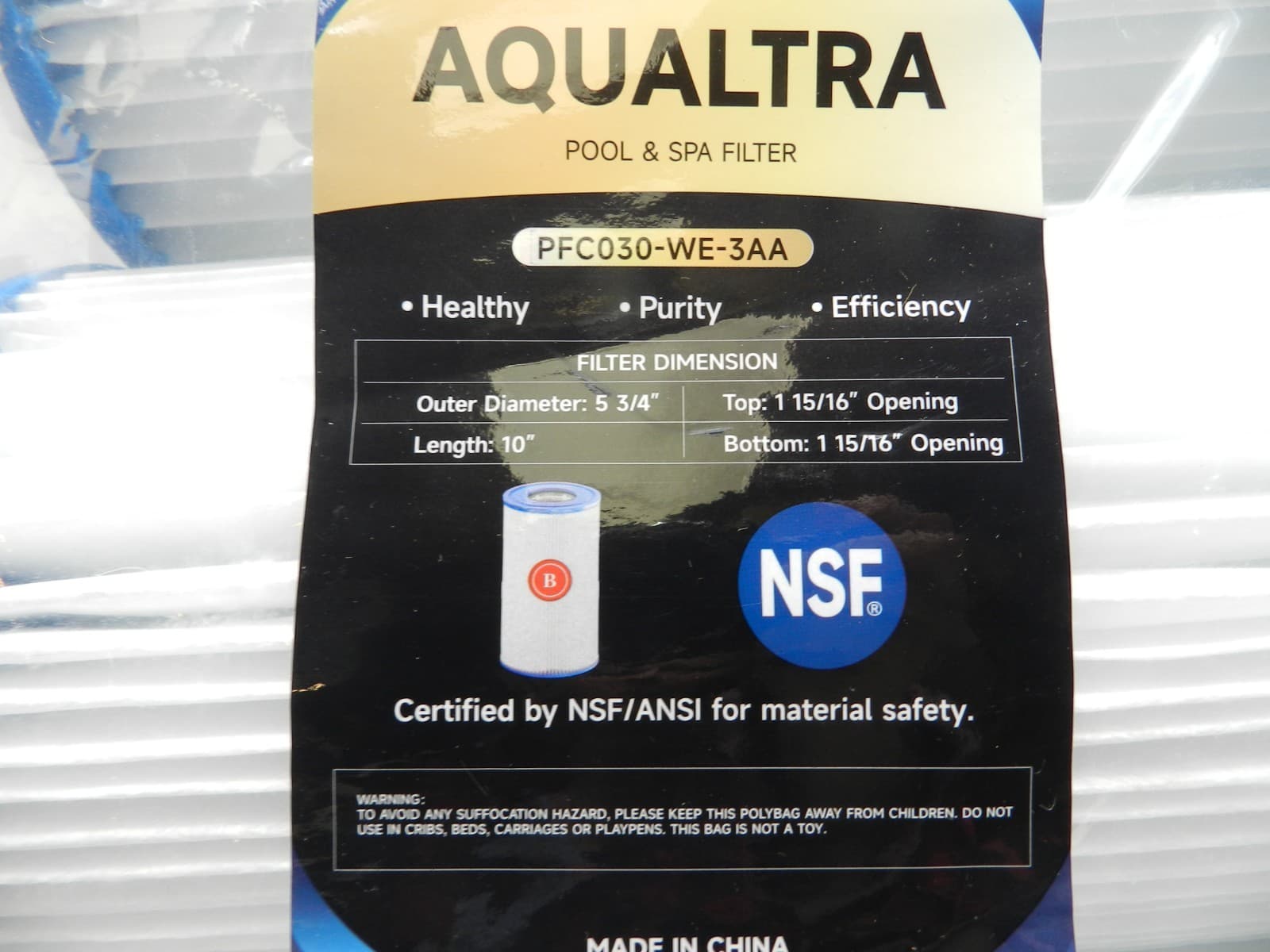 Aqualtra PFC030-WE-3AA Above Ground Pool Filters Type B Set of 3 (F81K) - Thumbnail 2