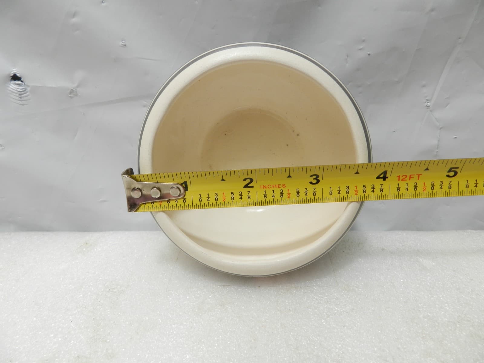 Native American Navajo White Clay Pottery Etched Dish w/Lid Sunset Mesa (I19JK) - Thumbnail 7