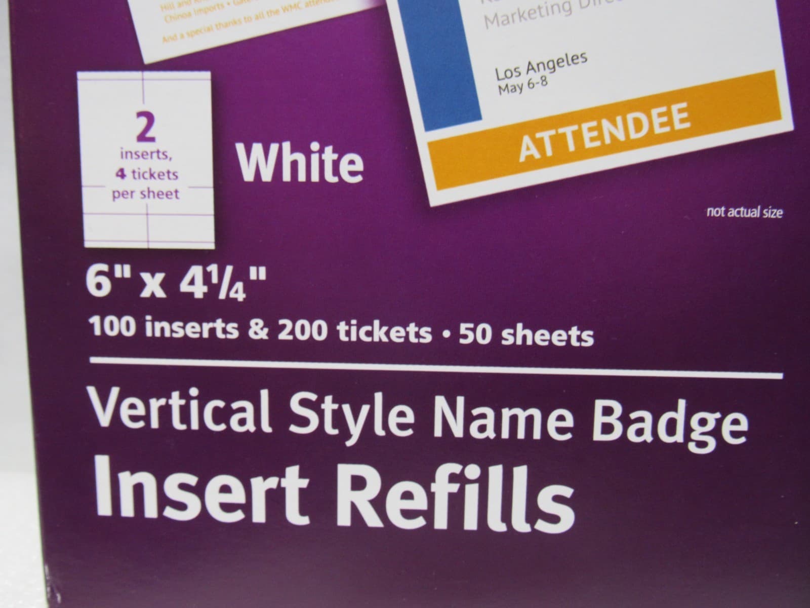AVERY 8522 Vertical Style Name Badge Insert Refills 6 x 4 1/4" White 100 E3K - Thumbnail 2