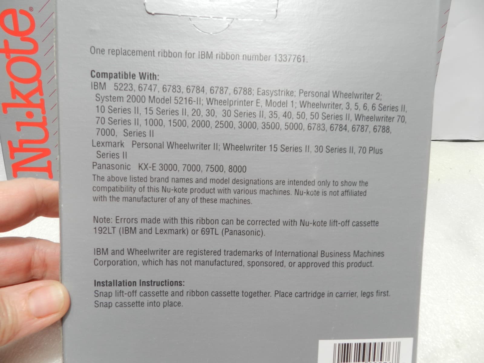 3 pks Nu-Kote IBM B192 Wheelwriter 3, 5, and 6 Ribbons (A6J) - Thumbnail 5
